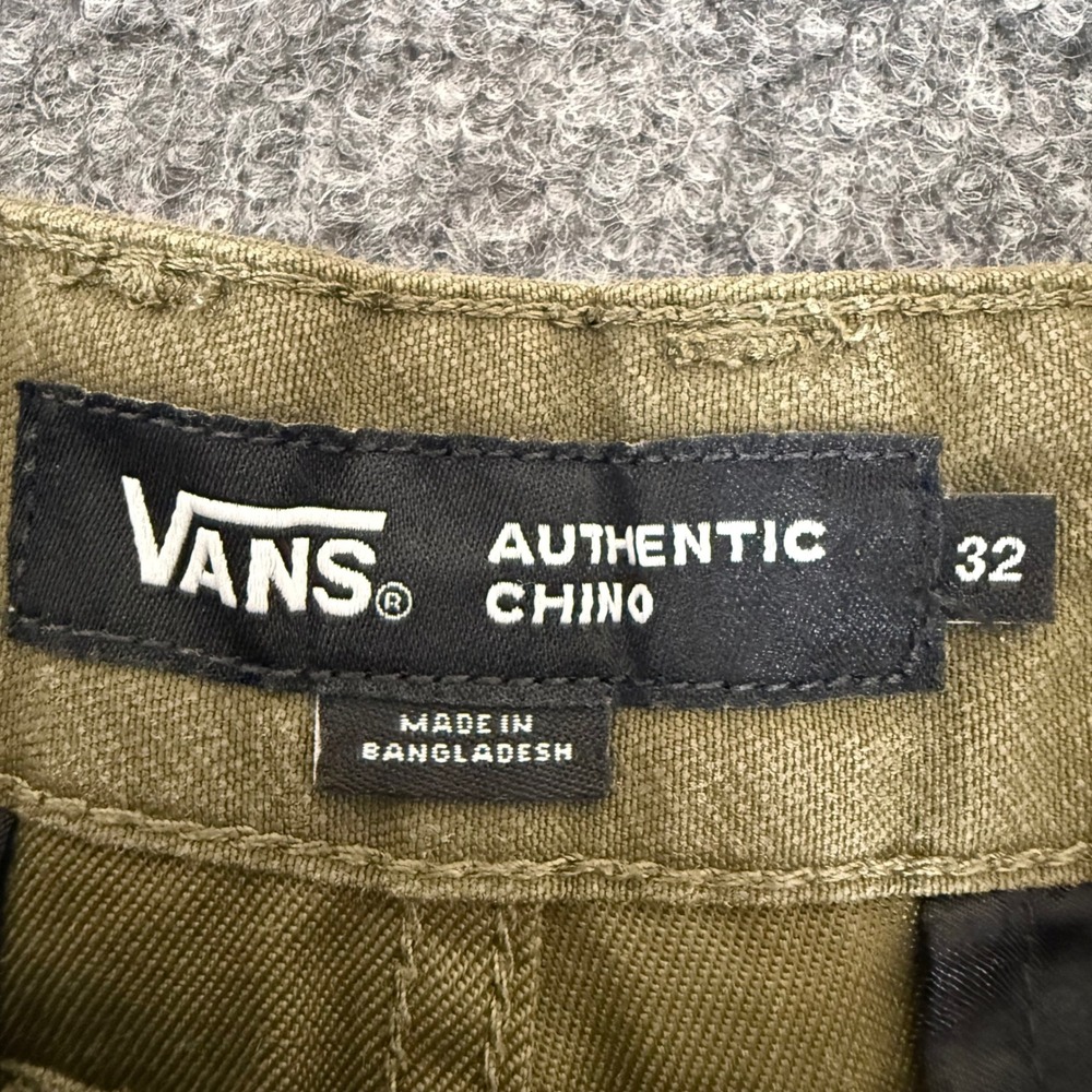 Vans Chino Pants Mens 32x29 Olive Green Skate Casual Straight Leg Cotton Stretch - Picture 2 of 10